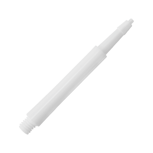 HRC12626W_Harrows_Clic_Standard_Shafts_Weiss_30mm_2 Das Bild zeigt einen weißen Harrows Clic Standard Shaft für Darts. Er ist aus Kunststoff gefertigt und hat ein Schraubgewinde am Ende.