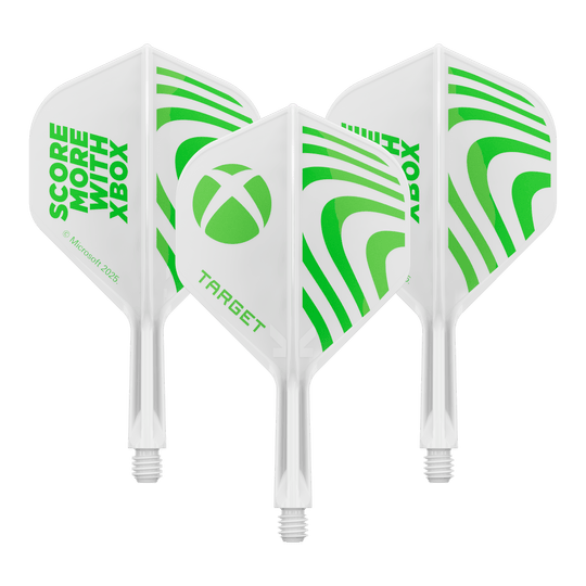 Standardní letky Target Xbox K-Flex No2 - bílé Zu sehen ist ein Dart Flight Set mit dem Dateinamen 410610_Target_Xbox_KFlex_No2_Standard_Flights_19mm_1Set. Das Set enthält mehrere Standard Flights.