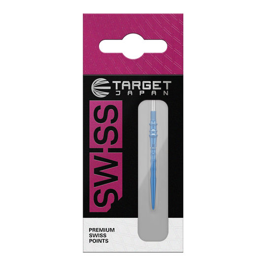 Špičky na šipky Target Japan Premium Swiss Point - modré Zu sehen sind Target Japan Premium Swiss Point Dartspitzen in der Farbe Blau. Sie werden als Ersatzspitzen für Dartpfeile verwendet.