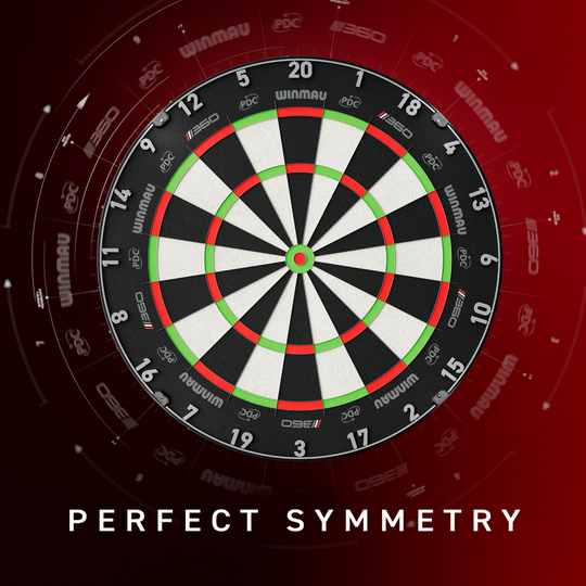 Zu sehen ist wahrscheinlich ein Winmau Blade 360 Steeldartboard mit einer alternativen Ansicht. Das Bild dient zur Produktansicht im Shop.