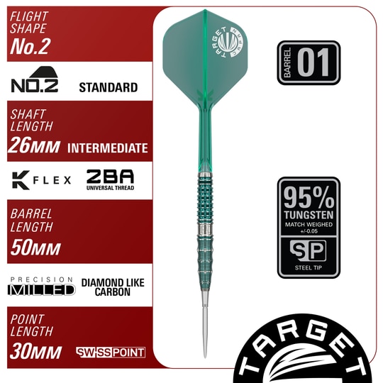Ocelové šipky Target Japan Mikuru Suzuki The Miracle GEN7 Swiss Point - 23g Zu sehen sind Target Japan Mikuru Suzuki The Miracle GEN7 Swiss Point Steeldarts - 23g. Diese Steeldarts zeichnen sich durch Präzision und eine spezielle Optik aus.