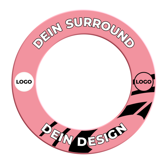 Das Bild zeigt ein Dartboard Surround in Pink. Der Dateiname ist 'MSF-Pink_Dartboard_Surround_Wunschdruck_Pink_2'.
