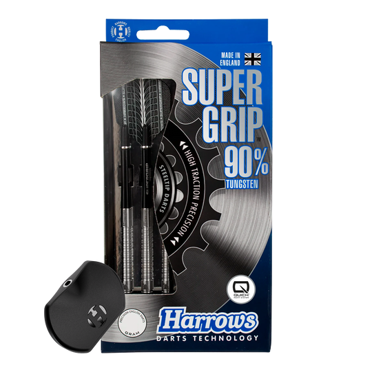Harrows Supergrip 90 ocelové šipky s rychlopohyblivým hrotem