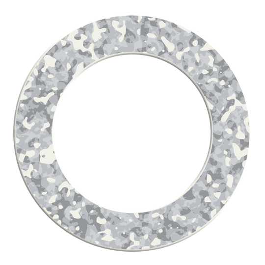 Obložení terče McDart Camo Das Bild zeigt ein Produkt namens DBS-CAMO3_McDart_Camo_Dartboard_Surround_Snow_2. Es scheint ein Dartboard-Surround mit winterlichem Design zu sein.