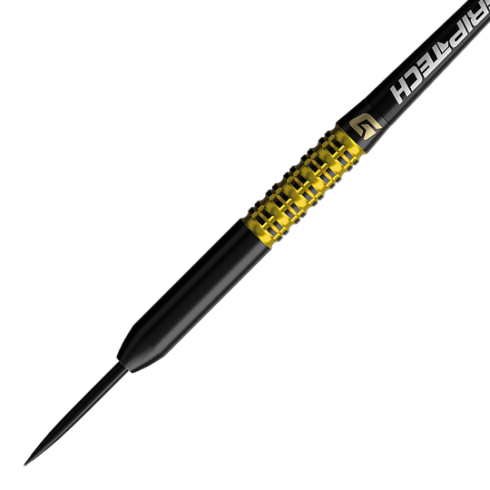 Šipky GOAT Athlete žluté wolframové oceli Abgebildet ist ein gelber Tungsten-Steeldart. Der Dateiname lautet 'GD7000770 GOAT Athlete Yellow Tungsten Steeldarts 2'.