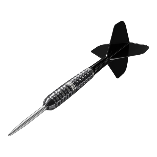 Gezeigt werden Target Japan Black Marque Eclipse Swiss Point Steeldarts mit einem Gewicht von 23g. Sie sind für höchste Ansprüche beim Dartspielen konzipiert.