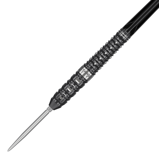 Ocelové šipky Target Japan Black Marque Eclipse Swiss Point - 23g Das Bild zeigt die Target Japan Black Marque Eclipse Swiss Point Steeldarts mit einem Gewicht von 23g. Diese hochwertigen Darts sind für Präzisionswürfe im Dartspiel entwickelt.