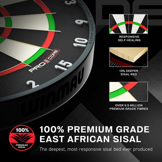 Ocelový terč Winmau Blade X ProCore Hier ist ein Winmau Blade X ProCore Steeldartboard abgebildet. Das Produkt eignet sich für Dartspieler und Turniere.