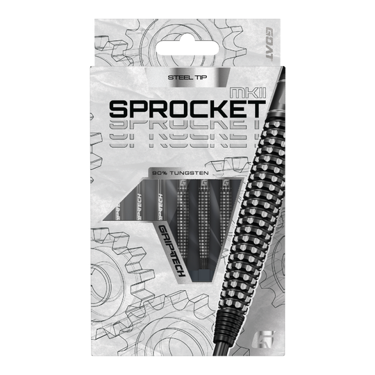 Šipky GOAT Sprocket MKII Torpedo Steel GOAT Sprocket MKII Torpedo Steeldarts sind auf diesem Bild dargestellt. Sie zeichnen sich durch ihre besondere Form und Verarbeitung aus.