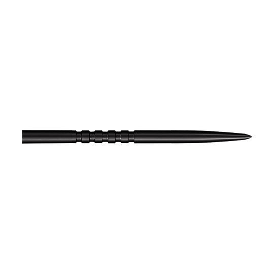 Ocelové hroty šipek Shot Grip Point - černé Auf diesem Bild sind schwarze Steeldartspitzen zu sehen. Das Modell Grip Point hat eine Länge von 45 mm.