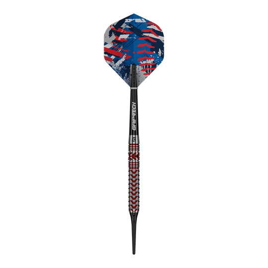 Šipky GOAT Curveball měkké - 20g Hier sieht man die 'GOAT Curveball Tungsten Softdarts - 20g'. Diese Softdarts bestehen aus robustem Tungsten und wiegen 20 Gramm.