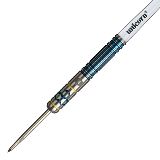Ocelové šipky Unicorn Hexium Style 02 Modré a zlaté Hier sind die Unicorn Hexium Style 02 Blue & Gold Steeldarts zu sehen. Das Produkt überzeugt durch sein modernes Design.