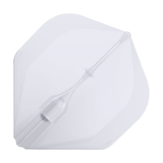 L-Style Champagne L1EZ Standard Flights Das Bild zeigt die L-Style Champagne L1EZ Standard Flights in transparenter weißer Farbe. Sie sind für den Einsatz in Dartpfeilen konzipiert.