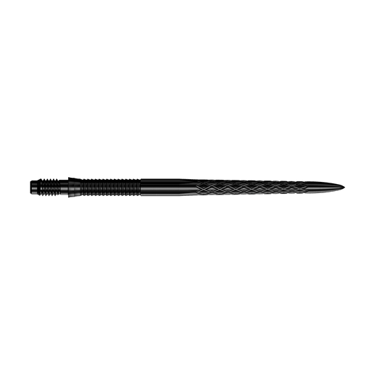 Špičky na šipky Mission R2.5 Rapid Point DSX - černé Zu sehen sind schwarze Dartspitzen mit einer Länge von 40mm. Diese Dartspitzen eignen sich für Darts.
