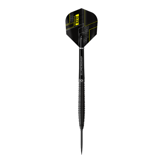 Harrows NX90 Black Edition Tapered Quick Point ocelové šipky Das Bild zeigt die Harrows NX90 Black Edition Tapered Quick Point Steeldarts. Abgebildet ist das Produkt aus nächster Nähe.