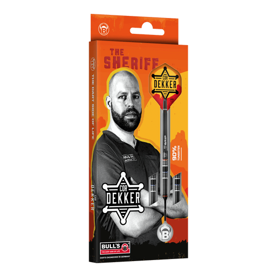 Měkké šipky Bulls Cor Dekker The Sheriff - 20g Auf dem Foto sind die Bulls Cor Dekker The Sheriff Softdarts - 20g zu sehen. Die Softdarts sind aus einer anderen Perspektive abgebildet.