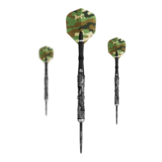 Shot Camo Longshot Turbo Point Steeldarts - 23g Shot Camo Longshot Turbo Point Steeldarts 23 Gramm werden dargestellt. Sie besitzen ein spezielles Muster.