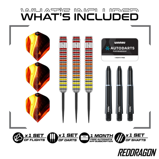 Ocelové šipky Red Dragon Furnace Dies ist ein Red Dragon Furnace Steeldart. Der Dartpfeil wird für Präzision und Stabilität beim Spielen verwendet.
