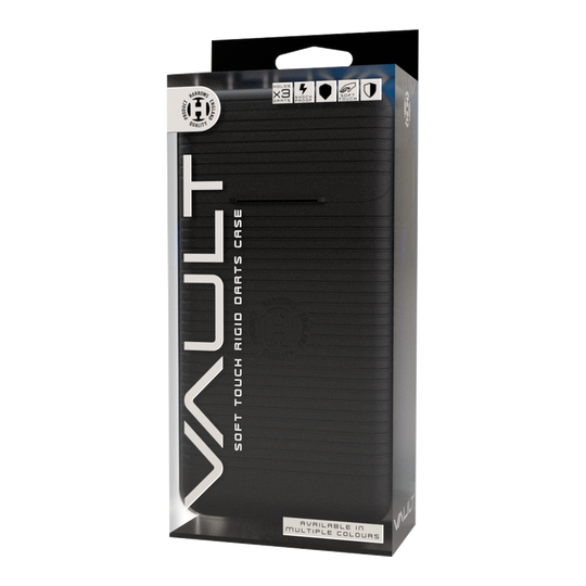 Pouzdro na šipky Harrows Vault Zu sehen ist das Harrows Vault Dartcase. Es handelt sich um ein robustes Etui zur sicheren Aufbewahrung von Darts.