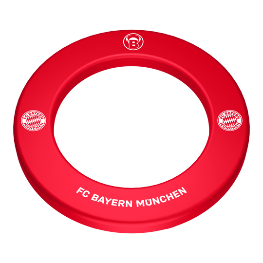 Prémiový prostorový terč pro šipky Bulls FC Bayern Mnichov Das Bild zeigt das Bulls FC Bayern München Premium Dartboard Surround. Es handelt sich um eine hochwertige Umrandung für ein Dartboard im Design des FC Bayern München.