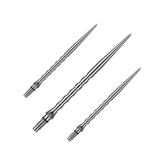 Ocelové hroty na šipky Winmau Switch Point Groove - stříbrný efekt Abgebildet ist ein Set von silbernen Winmau Switch Point Groove Steeldartspitzen, 40 mm lang. Es sind typische Ersatzspitzen für Steeldarts.