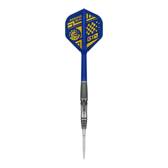 Abgebildet ist das Produkt Target Japan Rising Sun GEN 10.5 Swiss Point Steeldarts. Die Darts sind ideal für ambitionierte Spieler geeignet.