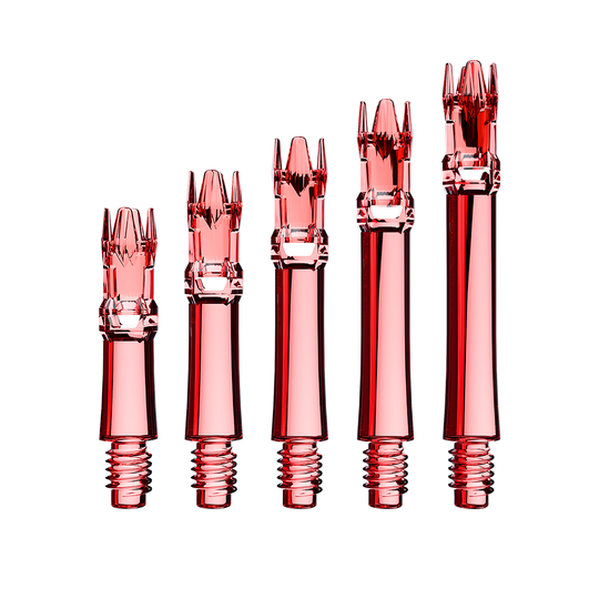 Náhradní hřídele L-Systém - čirá červená Hier sieht man die L-Style L-System Ersatzshafts in der Farbe Clear Red. Es handelt sich um rote Ersatzschäfte für Dartpfeile.