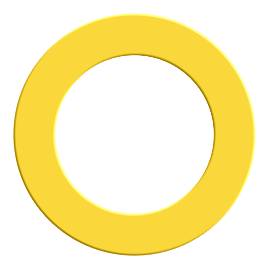 Das Bild zeigt ein Produkt namens McDart_Dartboard_Surround_Gelb_2. Es handelt sich um einen gelben Dartboard-Surround.