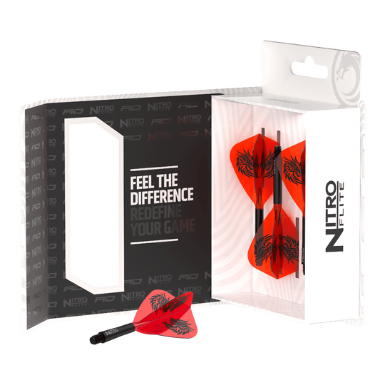 Abgebildet sind Red Dragon Nitro Flite - Jonny Clayton Kite Flights. Diese Dart-Flights sind für Fans und Spieler im Jonny Clayton Stil gestaltet.