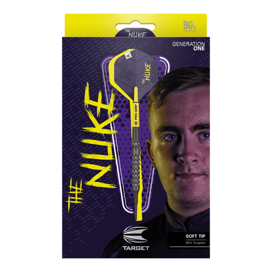 Měkké šipky Target Luke Littler GEN1 - 19g Das Bild zeigt ein Dart-Produkt. Auf dem Bild ist '210324_Target_Luke_Littler_GEN1_Softdarts_3_(1)' als Dateiname angegeben.