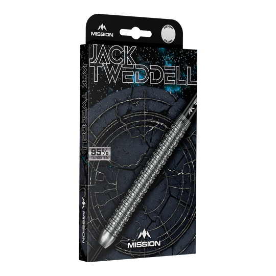 Ein Bild mit dem Dateinamen M002000_Mission_Jack_Tweddell_Silver_Steeldarts_3. Es zeigt wahrscheinlich einen silbernen Steeldart.