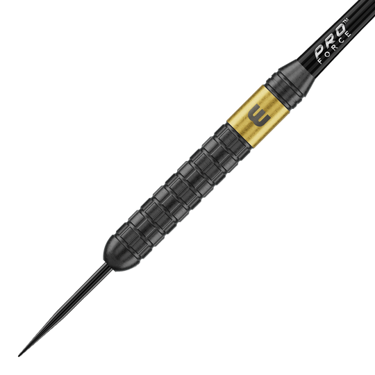 Winmau Gian Van Veen jádro mosazné Steeldarts - 21g Winmau Gian Van Veen Core Brass Steeldarts mit 21 Gramm werden dargestellt. Die Dartpfeile sind ordentlich angeordnet.