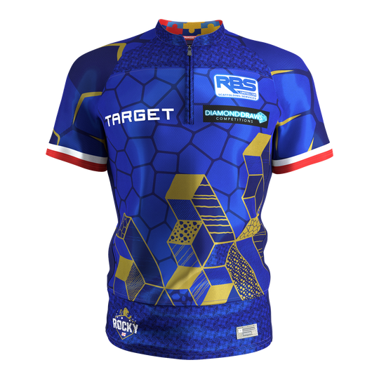 Tričko Target Josh Rock Dart 2027 Das Produkt auf dem Bild ist das Target Josh Rock Dartshirt 2027. Es richtet sich an professionelle und Hobby-Dartspieler.
