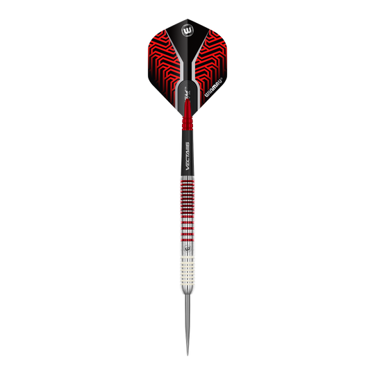 Šipky Winmau Team 360 Jack Johnson ocelové - 24g Auf dem Bild sind die Winmau Team 360 Jack Johnson Steeldarts mit 24g Gewicht zu sehen. Dieses Dart-Set ist beliebt bei erfahrenen Spielern.