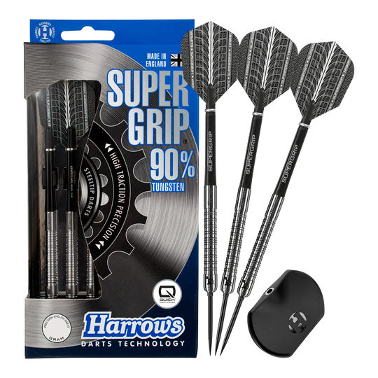Harrows Supergrip 90 ocelové šipky s rychlopohyblivým hrotem
