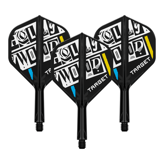 Systém standardní letové hřídele Target K-Flex Chris Dobey No2 Zu sehen ist ein Dart-Flight Set mit der Bezeichnung 'Target K-Flex Chris Dobey No2 Standard Flights 19mm 1Set'. Das Produkt eignet sich für den Austausch an Dartpfeilen.