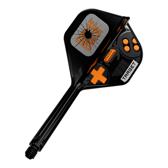 Abgebildet ist ein Produkt mit dem Namen 410581_Target_K-Flex_GameOver_No2_Standard_Flights_33mm_1. Es handelt sich um ein Zubehörteil für Darts, vermutlich ein Dart-Flight.