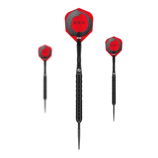 Šipky Shot ZEN Straight Turbo Point ocelové - 23g Zu sehen ist ein Set der Shot ZEN Straight Turbo Point Steeldarts in 23g. Dieses Darts-Set eignet sich perfekt für anspruchsvolle Dartspieler.