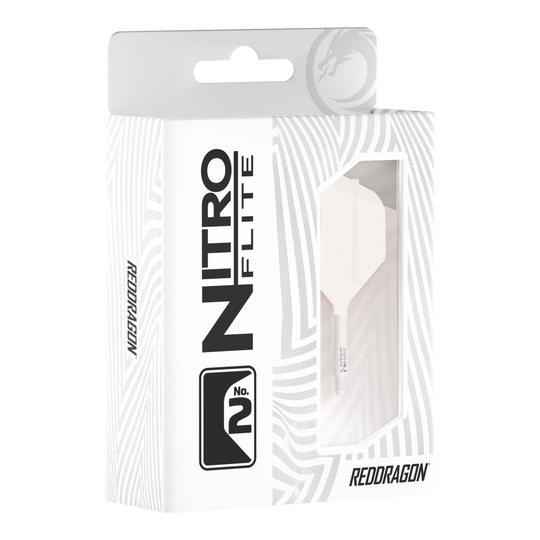 Red Dragon Nitroflite White Shaft White Flights No.2 Hier sind die Red Dragon Nitroflite White Shaft White Flights No2 zu sehen. Sie sind für Dartpfeile gedacht und komplett in Weiß gestaltet.