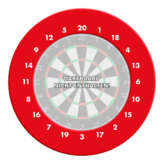 Obložení terče s HD čísly - vlastní barvy Hier ist ein Dartboard Surround in roter Farbe und ohne Logo abgebildet. Die Zahlen sind im HD-Design angebracht.