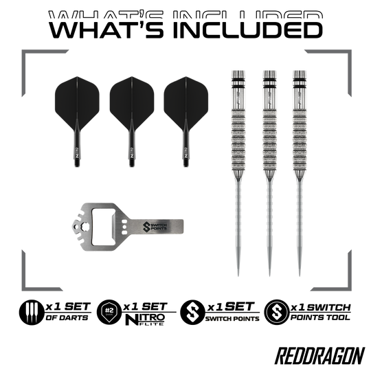 Ocelové šipky Red Dragon Gian Van Veen Tour Edition Switch Point - 21g Gezeigt werden die Red Dragon Gian Van Veen Tour Edition Switch Point Steeldarts - 21g. Das moderne Design unterstützt ein präzises Spiel.
