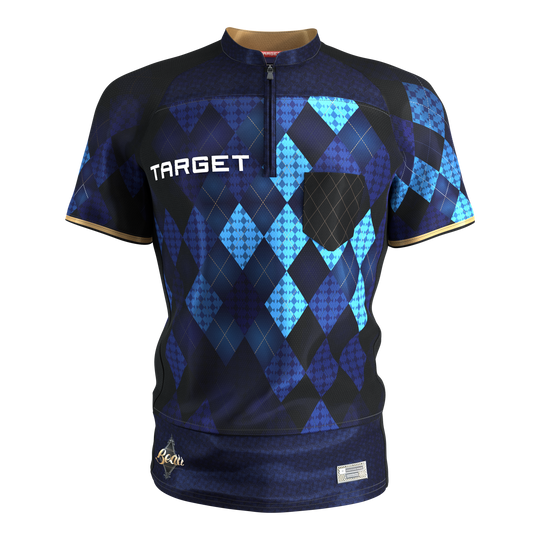 Tričko Target Beau Greaves s logem 2027 Das Target Beau Greaves Dartshirt 2027 ist auf diesem Bild zu erkennen. Es ist eine passende Bekleidung für Dartsportler.