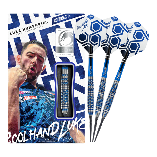 Ocelové šipky Red Dragon Luke Humphries TX5 Auf dem Bild ist das vollständige Set der Red Dragon Luke Humphries TX5 Steeldarts zu sehen. Die Steeldarts werden in ihrer Gesamtheit präsentiert.