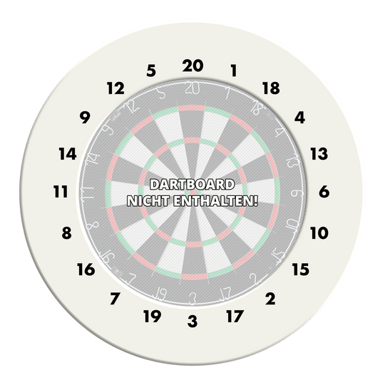 Obložení terče s HD čísly - vlastní barvy Das Foto zeigt einen weißen Dartboard-Surround ohne Logo. Der Dateiname lautet 'DBS-HDOL-weiss_HD_Zahlen_Dartboard_Surround_Ohne_Logo_Wei_1'.