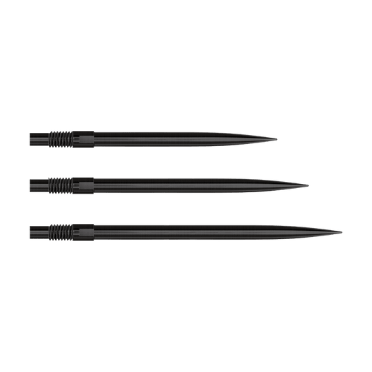 Špičky šipek Harrows Quick Point - černé Auf dem Bild sind die Harrows Quick Point Dartspitzen in Schwarz zu sehen. Diese Dartspitzen ermöglichen einen schnellen Austausch.