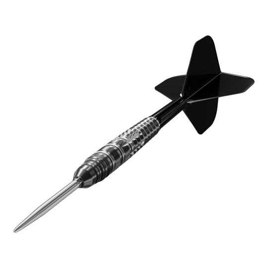 Ocelové šipky Target Japan Black Marque Blaze Swiss Point - 23g Zu sehen sind die Target Japan Black Marque Blaze Swiss Point Steeldarts - 23g aus einer anderen Perspektive. Die Darts haben eine schwarze, stilvolle Optik.