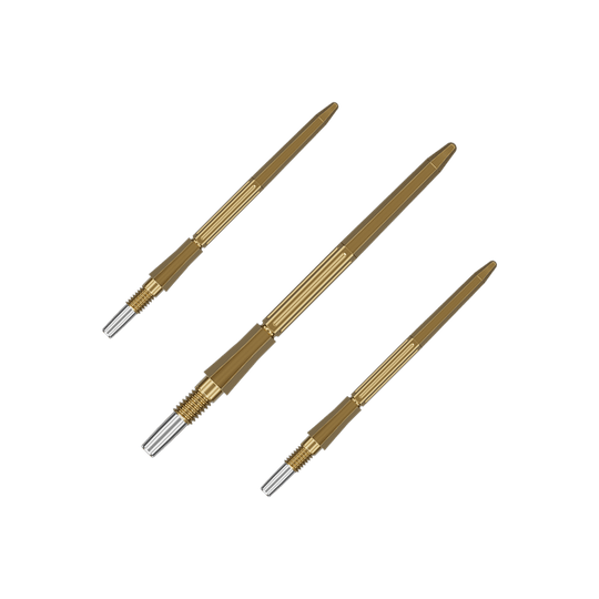 Špičky na šipky Target Elysian Archetype 43 Swiss Point ocelové - zlaté Das Bild zeigt ein Set goldener Dartspitzen. Es handelt sich um Target Elysian Archetype 43 SwissPoint Dartspitzen, 35 mm.