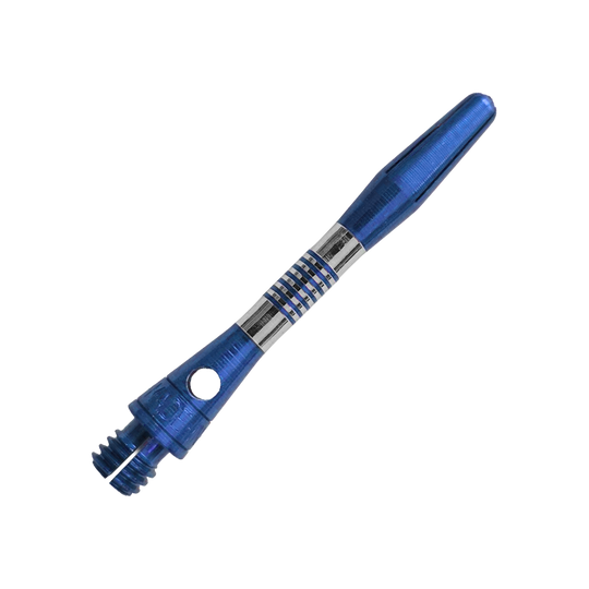 Hliníkové šachty Bulls NL Cetra - modré Blauer Aluminium Dart Schaft mit 34mm Länge ist zu sehen. Ideal für individuelle Dartpfeile und Präzision beim Spiel.