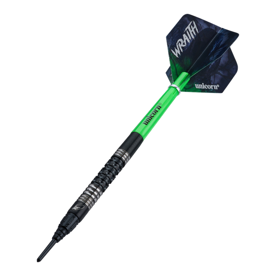 Měkké šipky Unicorn Wraith James Wade - 19g Die Unicorn Wraith James Wade Softdarts - 19g sind auf dem Bild dargestellt. Diese Darts sind ein offizielles James Wade Modell.