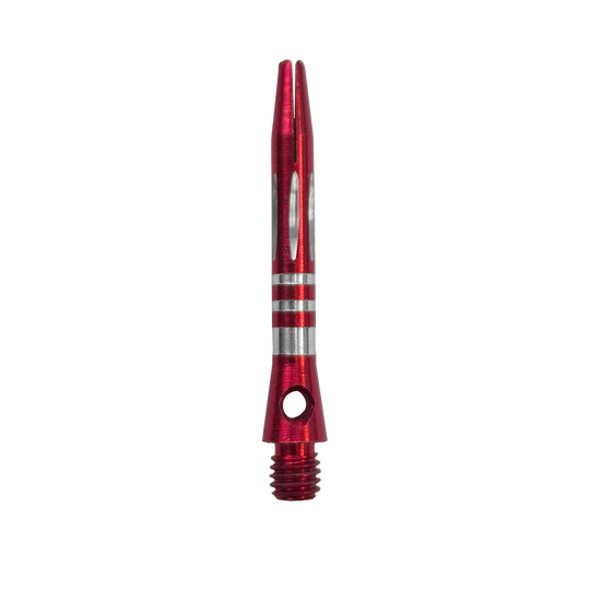 Hliníkové hřídele s diamantovým výbrusem - červené - 35 mm Zu sehen ist der Ringed Diamond Cut Aluminium Shafts - Rot - 35 mm. Der Schaft ist aus rotem Aluminium gefertigt und besitzt eine strukturierte Oberfläche.